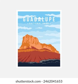 Guadalupe Mountains National Park poster vector illustration design