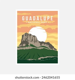 Guadalupe Mountains National Park poster vector illustration design