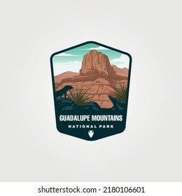 guadalupe mountains sticker patch logo vector symbol illustration design