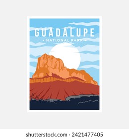 Guadalupe National Park poster vector illustration design