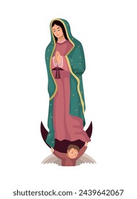 guadalupe virgen santa ilustración vector