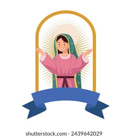 guadalupe virgin statue illustration vector