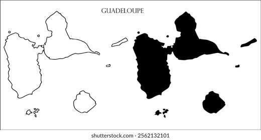 Guadeloupe Blank Map, Guadeloupe Map Outline Vector Images