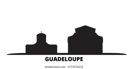 Guadeloupe city skyline isolated vector illustration. Guadeloupe travel black cityscape