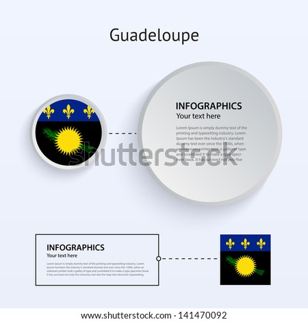 Guadeloupe Country Set of Banners on gray background for Infographic and Presentation. Vector illustration.