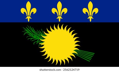 Guadeloupe Flag, 16:9 Format, Flag of Guadeloupe, Vector Images