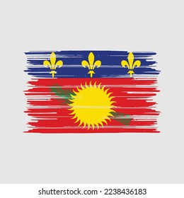 Guadeloupe Flag-Vektorgrafik mit Pinselspitze