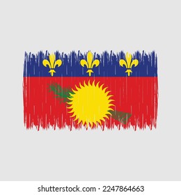 Guadeloupe Flag Brush Vector Illustration