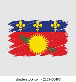 Guadeloupe Flag Brush Vector Illustration