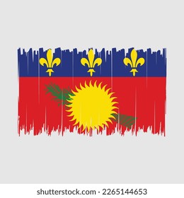 Guadeloupe Flag Brush Vector Illustration