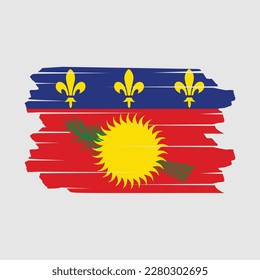 Guadeloupe Flag Brush Vector Illustration