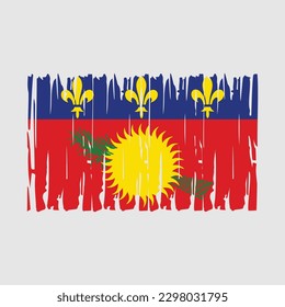 Guadeloupe Flag Brush Vector Illustration