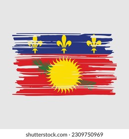Guadeloupe Flag Brush Vector Illustration