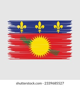 Guadeloupe Flag Brush Vector Illustration