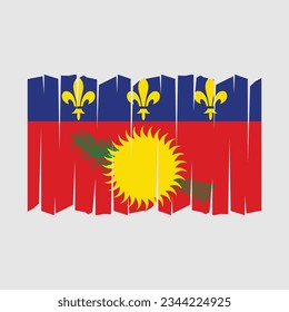Guadeloupe Flag Brush Vector Illustration