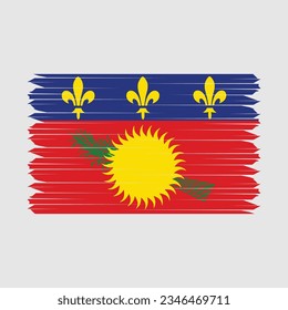 Guadeloupe Flag Brush Vector Illustration