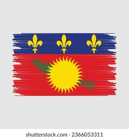 Guadeloupe Flag Brush Vector Illustration