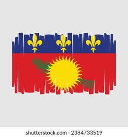 Guadeloupe Flag Brush Vector Illustration