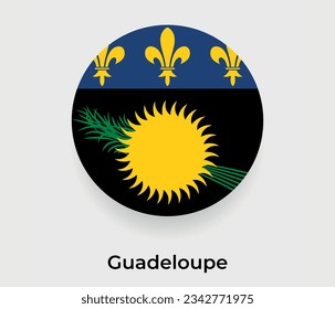 Guadeloupe Fahne Blase Kreis um rund Form Symbol Vektorgrafik