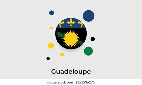 Guadeloupe Fahne Blase Kreis um Form Symbol bunte Vektorgrafik