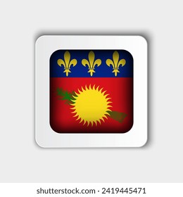 Diseño plano del botón de bandera de Guadalupe