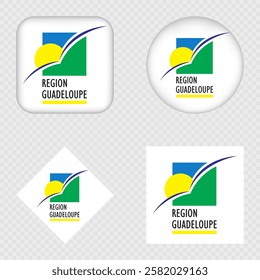 Guadeloupe Flag Icons Pack. Vector illustration.