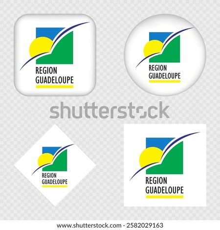 Guadeloupe Flag Icons Pack. Vector illustration.