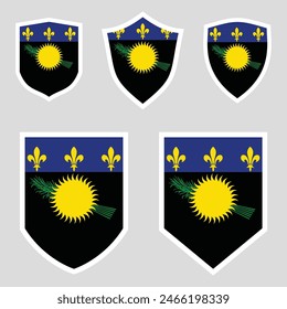 Guadeloupe Flag Set marco de escudo