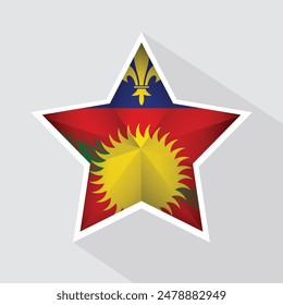 Guadeloupe Flag Star Shape Icon