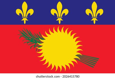 Guadeloupe flag vector icon . 