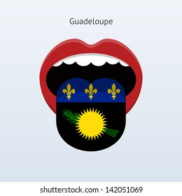 Guadeloupe language. Abstract human mouth. Vector illustration.