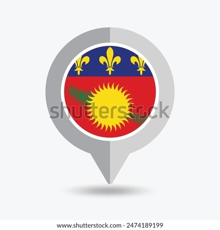 Guadeloupe Location Pin Icon Vector Illustration