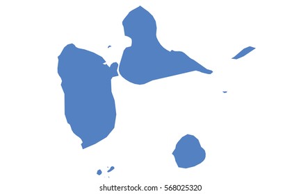 Guadeloupe map blue color