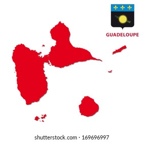 Guadeloupe Map With Coat Of Arms