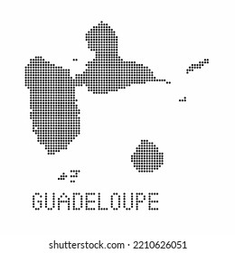 Guadeloupe map with grunge texture in dot style. Abstract vector illustration of a country map with halftone effect for infographic.