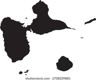 Vector aislado de la silueta del mapa de Guadalupe