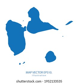 vector de mapa guadalupe EPS.10 color azul. sobre fondo blanco.
