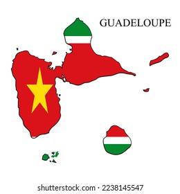 Guadeloupe map vector illustration. Global economy. Famous country. Caribbean. Latin America. America.