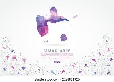 Guadeloupe map - World Map International vector template with polygon pink color gradient isolated on white background for education, website, banner, infographic - Vector illustration eps 10