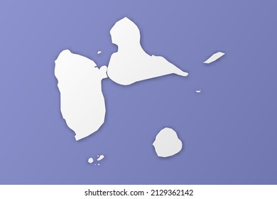 Guadeloupe Map - World map International vector template with paper style including shadow and white color on purple background for design, infographic, banner - Vector illustration eps 10