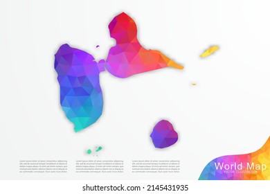 Mapa de Guadalupe - Mapa Mundial Plantilla vectorial Internacional con estilo de polígono y gradiente colorido aislado en fondo blanco para sitio web, diseño, infografía - Ilustración vectorial eps 10
