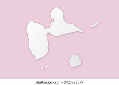 Guadeloupe Map - World map International vector template with paper cut style including shadow and white color on pink background for design, education, website - Vector illustration eps 10