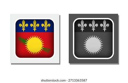 Guadeloupe Square Rounded Flag Icon