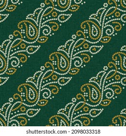 Guajarati bandanna pattern on green background