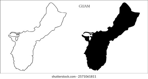 Guam Blank Map, Guam Map Outline Vector Images