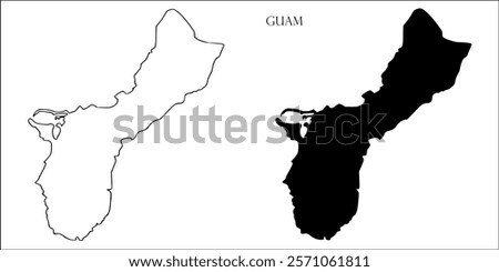 Guam Blank Map, Guam Map Outline Vector Images
