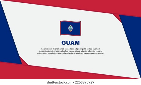 Plantilla de diseño de fondo de resumen de la bandera de Guam. Ilustración del vector de caricaturas del Día de la Independencia de Guam. Día de la Independencia de Guam
