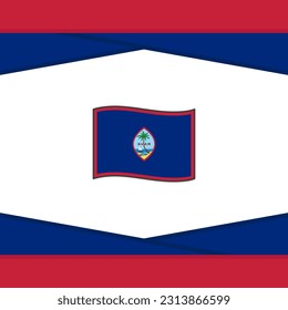 Plantilla de diseño de fondo de resumen de la bandera de Guam. Cartel del Día de la Independencia de Guam en medios sociales. Vector Guam