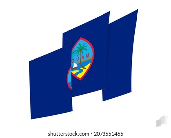 Guam flag in an abstract ripped design. Modern design of the Guam flag. Vector icon.