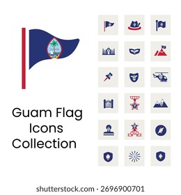 Ícones de sinalizador Guam para projetos criativos